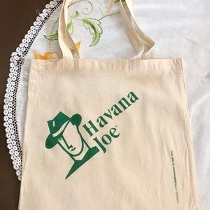 Havana Joe Muslin Shopping Bag. Natural Color w/ Green Graphic